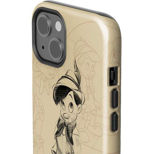 Disney Pinocchio Sketches Portrait iPhone 15 Impact Case